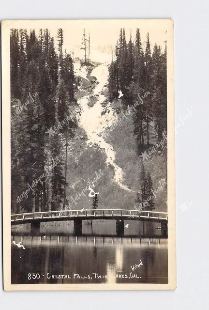 RPPC Real Photo Postcard CA California Twin Lakes Crystal Falls Willard Photo