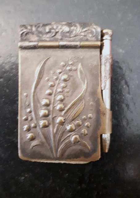 Porte-plume Ancien Avec écrin Dédicacé - Métal Argenté Et Or, Période Guerre 1914-18, Excellent état