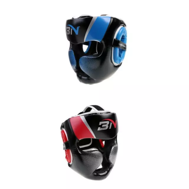 2pcs Muay Thai Headguard Full Coverage Sparring Head Guard Kickboxing Helmet