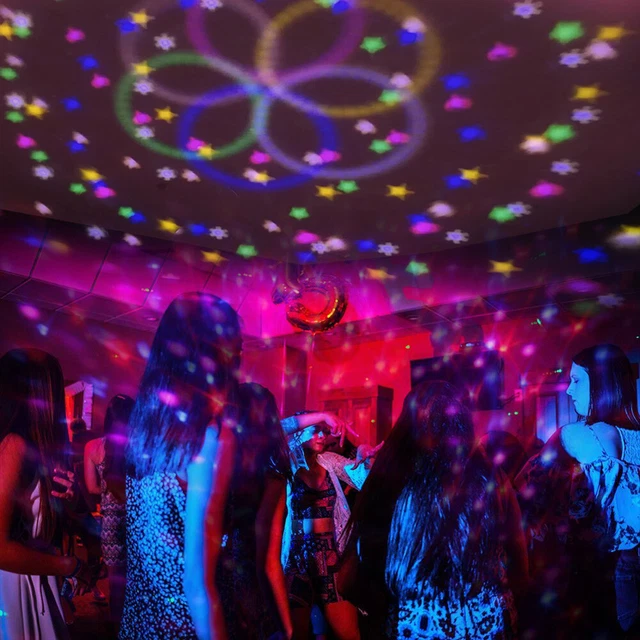 Rotating LED Night Lamp USB Disco Stage Party Ball Colorful Light (White)