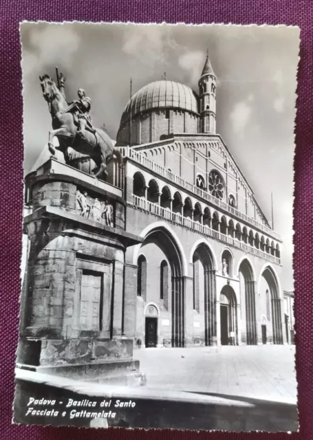 Cartolina PADOVA - BASILICA DEL SANTO FACCIATA E GATTAMELATA - 1961