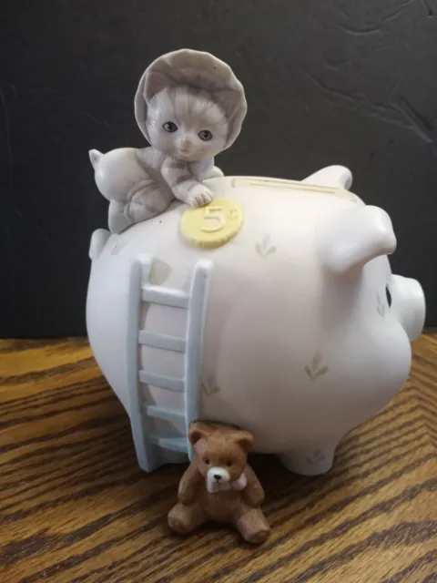 Schmid Piggy Bank With Kitten And Bear