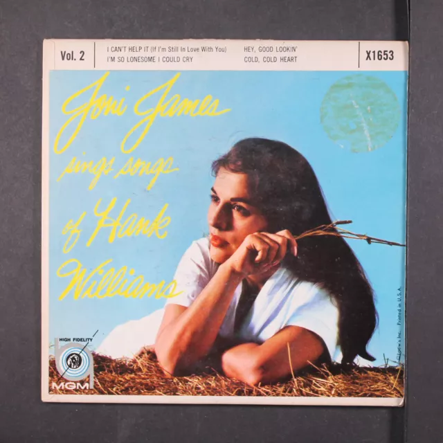 JONI JAMES: sings songs of hank williams, vol. 2 MGM 7" EP 45 RPM