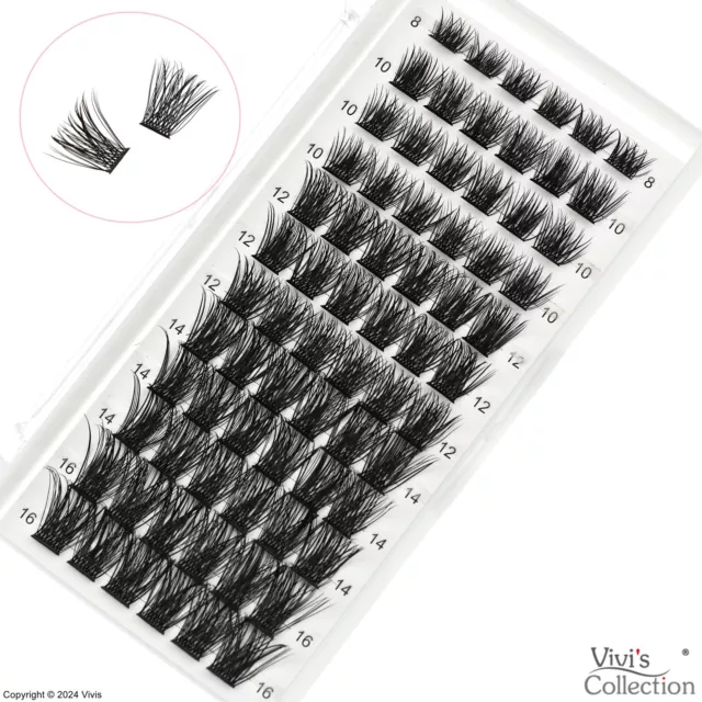 Cluster Lashes Individual D Curl False Eyelashes Extensions 8-16mm Mixed Length