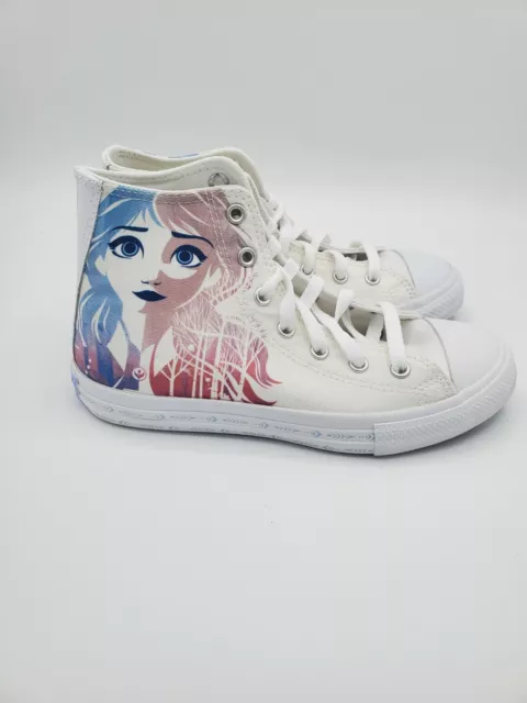 Converse NWOB Disney Frozen 2 Chuck Taylor All Star White Shoes Girls Size 3 NEW