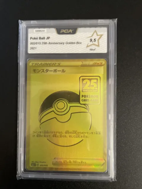 Pokemon Card Japanese Poké Ball 002/015 s8a 25th Anniversary Golden Box Pca 9,5