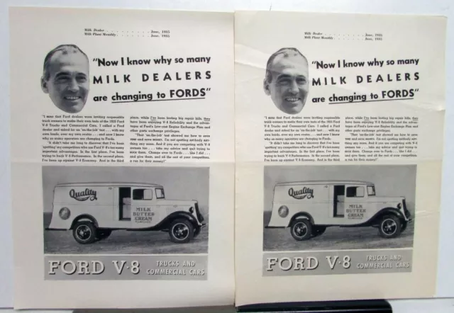 1935 Ford Truck V8 Delivery So Many Are Changing To Fords Ad Proof Original