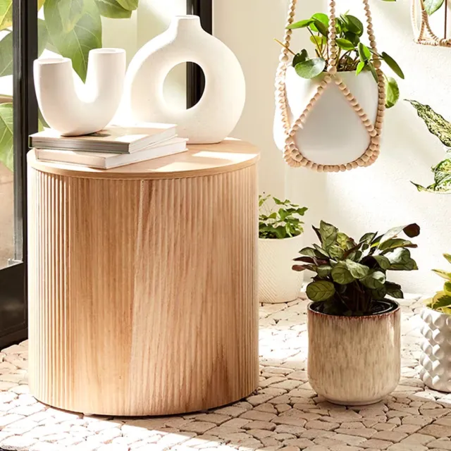 Ribbed Side Table Round shape Ribbed design