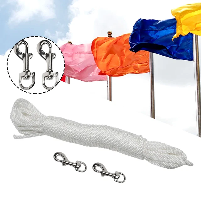 Lot De 50 Clips Simplex Pour Mât De Drapeau - Acier Inoxydable 40 Mm - Mousquetons à Pression - Pour Corde à Linge, Porte-clés