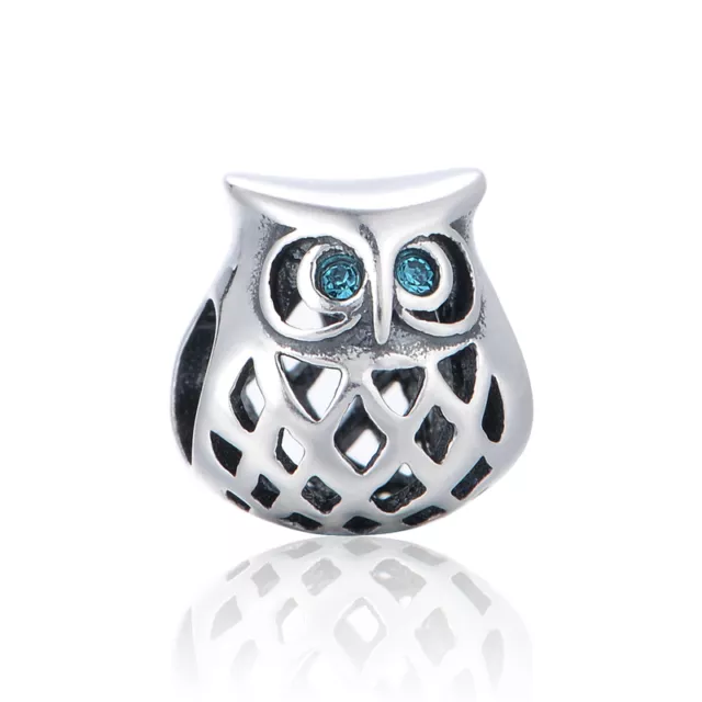 Chic Owl Charm, Elegant SILVER Jewellery, Animal Charms for Bracelet Necklace