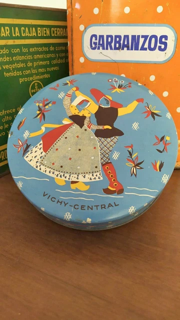 Lata metal vintage Vichy - Old metal tin Vichy - Vintage boîte métal - Barattolo