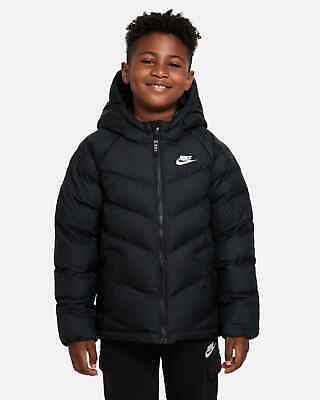 Nike Sportswear Boys Girls Synthetic Fill Puffer Jacket Coat Black
