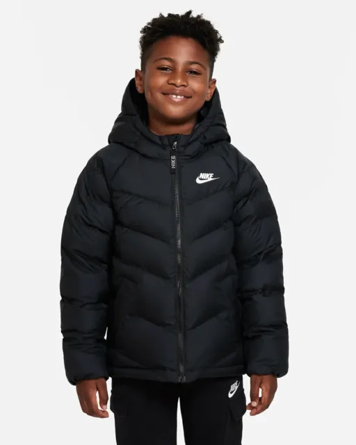 Nike Sportswear Boys Girls Synthetic Fill Puffer Jacket Coat Black XS 6/8 Years
