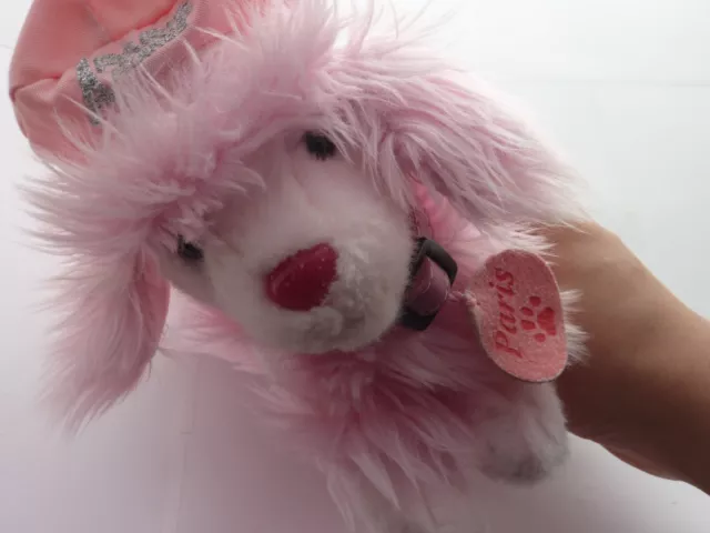 Keel Toys Paris Dog Poodle Plush Pink Plush Rare Cute Hat Toy Stuffed Animal