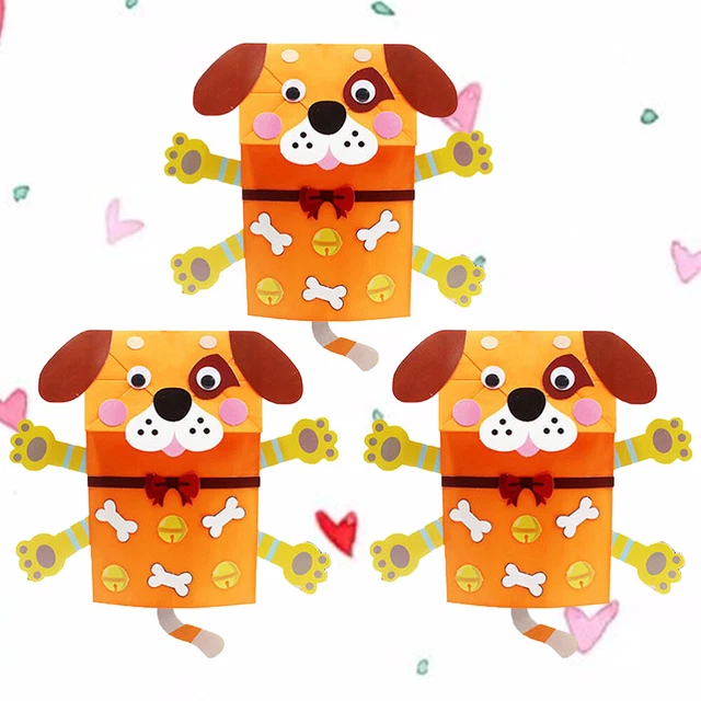 3 Piezas Bolsa de Papel Creativa Muñeca Adorables Dibujos Animados Hágalo Usted Mismo