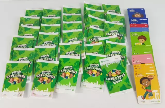 Woolworths World Explorers Cards x30 Unopened & 64 Opened