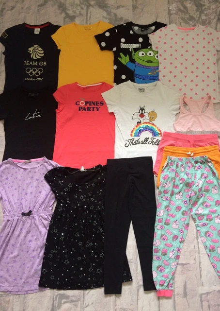 Girls Clothes Bundle 11-12 Years T-shirts Shorts Dress Etc H&M TU Vertbaudet Etc