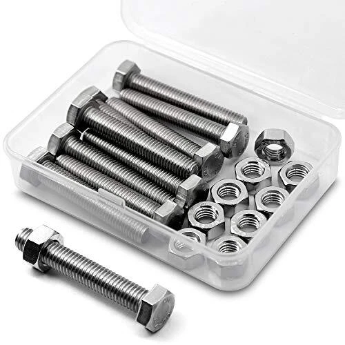M8 x 50mm 10PCS Boulons à six pans en 304 Acier Inoxydable de Coin Extérieur Vis