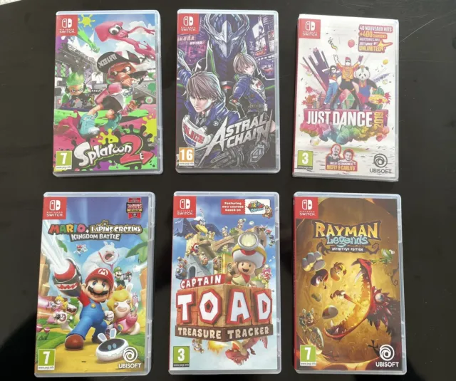 Bundle Nintendo Switch Games: astral chain mario splatoon just dance toad rayman