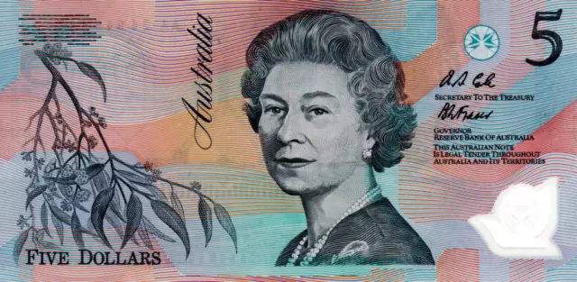 AUSTRALIA $5 Dollars About UNC POLYMER Banknote ND (1992) P-50a Prefix AA 24