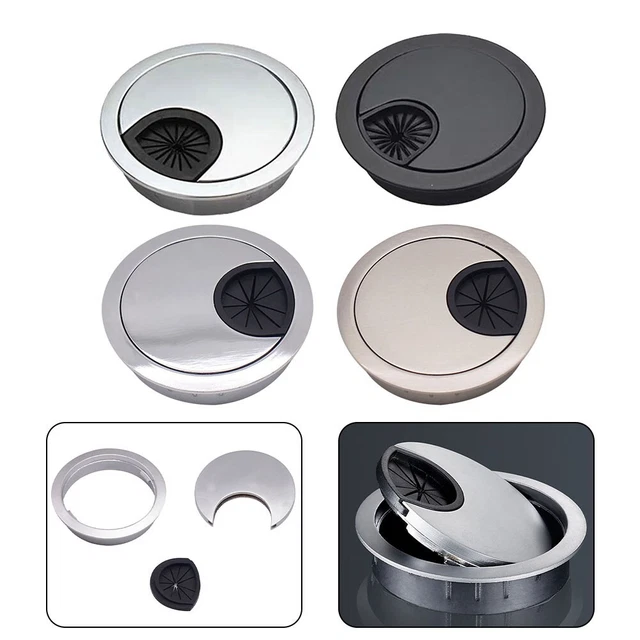 Premium Schreibtisch Metall Tülle Tisch Kabel Loch Abdeckung Chrom Bürste für Draht ordentlich