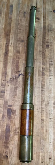 Rare Antique DOLLOND DAY OR NIGHT Telescope London Brass Mahogany Nautical