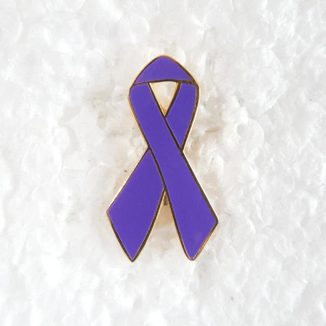 Purple Ribbon Domestic Violence Awareness Enamel Hat Lapel Pin Pinback