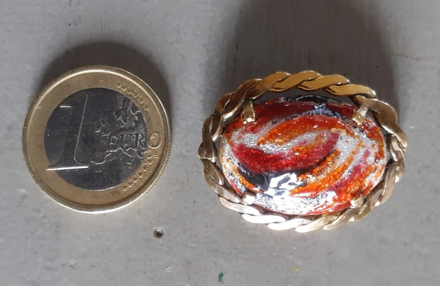 Rare Ancien Bijoux Joli Gros Bague Émaillé De Limoges French Antique • EUR 10,00