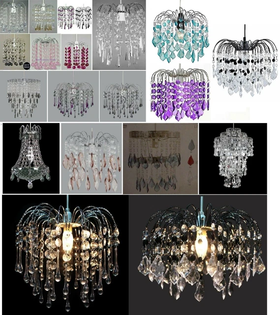 Modern Light Shade Pendant Droplet Acrylic Hanging Crystal Droplet Chandelier