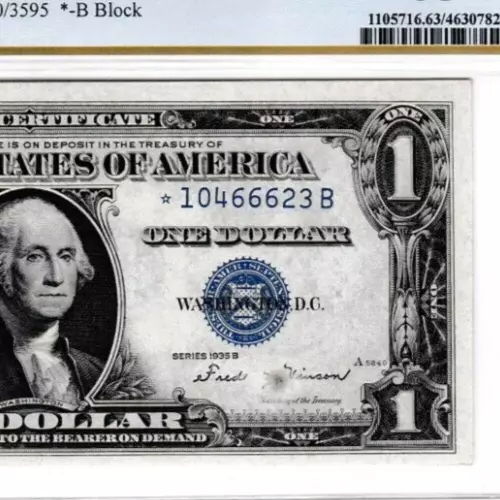 $1  1935 B  STAR ⭐️ SILVER CERTIFICATE SERIAL # ⭐ 10466623 B  Fr. 1611*  PCGS