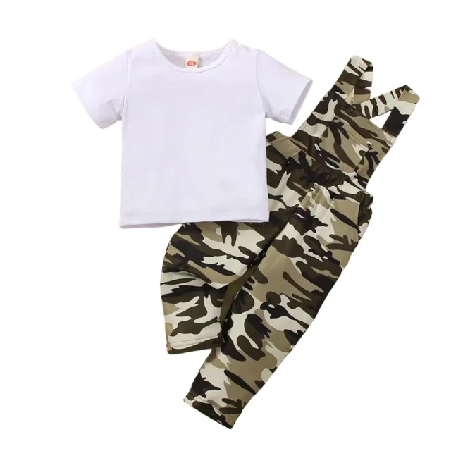 T-shirt mimetica a maniche corte pantaloni neonato vestiti bambini set abbigliamento 11