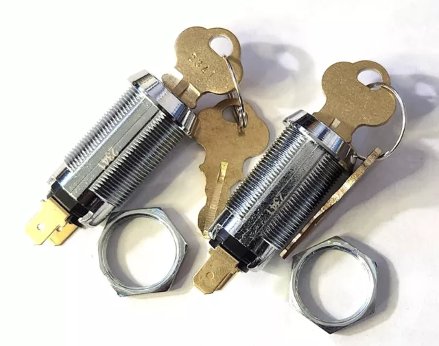 2/Pk On/Off Switch Lock Cylinder, Keyed Alike Key Removable in OFF Position