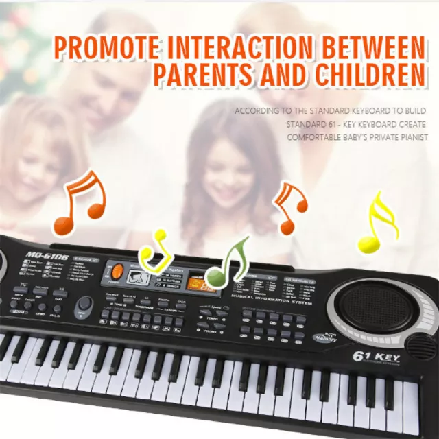 61 Key Electric Keyboard Piano Music Beginner Digital with Microphone Organ Gift