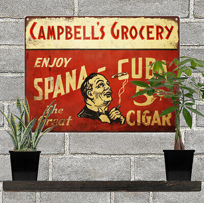 Spana Cuba Cigar Metal Sign Advertising Reproduction Cigarettes 9x12" 60190