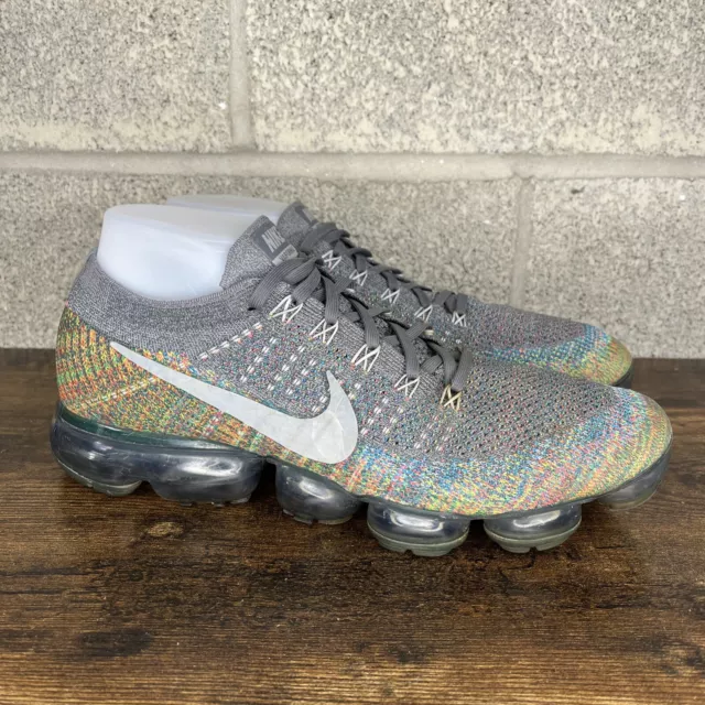 Mens Nike Air Vapormax Flyknit Grey Reflect Argent MultiColor Sz 11.5 849558 019