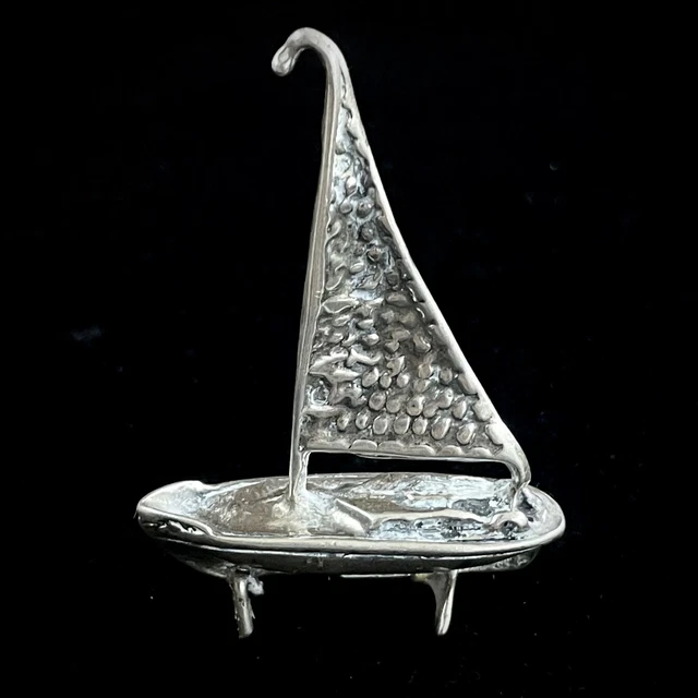 Vintage 800 Silver Miniature Sail Boat