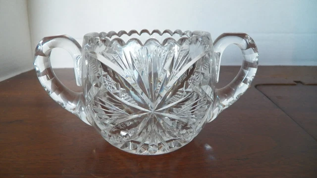 Vintage  American Brilliant Period Cut Glass Sugar Bowl