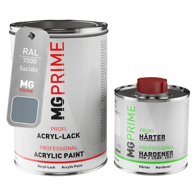 RAL 7000 Grigio vaio lucido Vernice acrilica 1,5 litri in barattolo