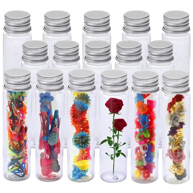 16 PCS Plastic Test Tubes with Caps (50 Ml) - 1.1×4.30 Inches/28×109 Mm Gumball