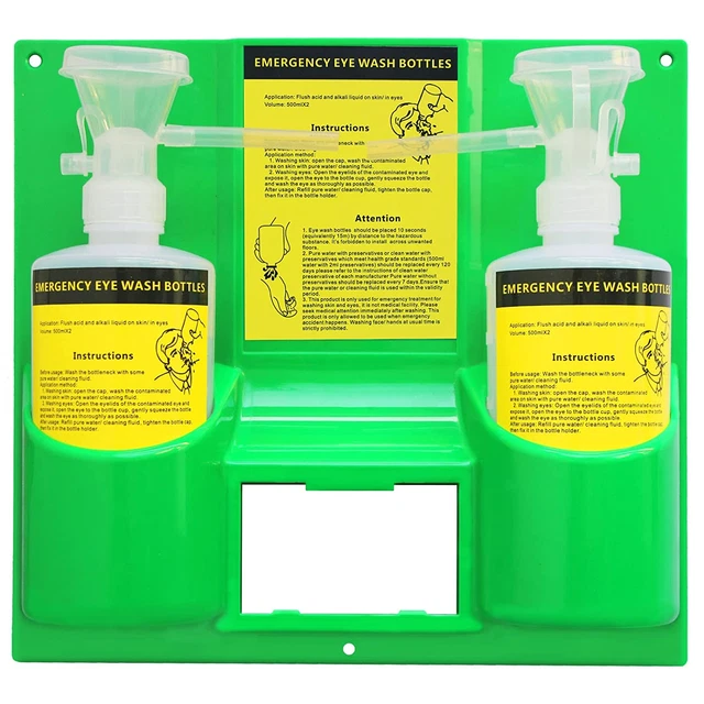 KELELM Emergency Eyewash Station for First Aid,Wall Mounted Eye Wash Rinse Kit w