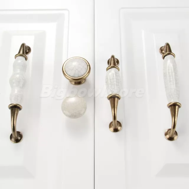 Poignées de traction de porte rétro en porcelaine fissurée armoire de cuisine tiroirs d'armoire 2