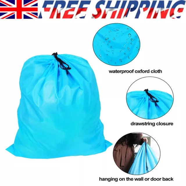 New Drawstring Storage Bag Organizer Waterproof Stuff Sack Large Capacity Blue