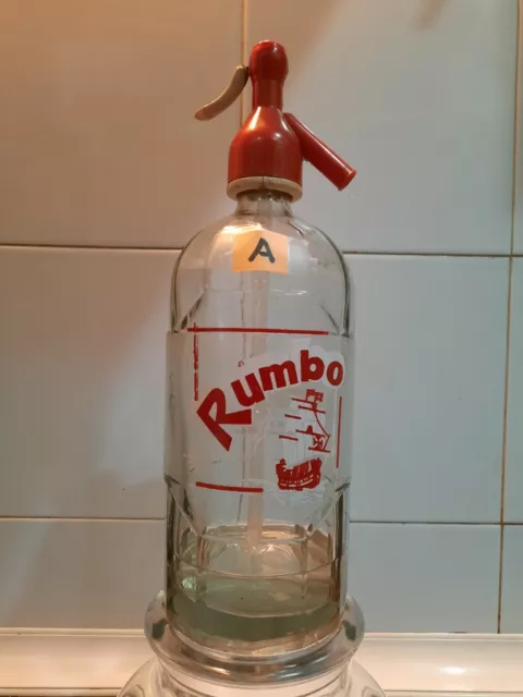 SIPHON RUMBO (A) SODA colección  AGUA DE SELTZ botella de cristal SIFON clásico