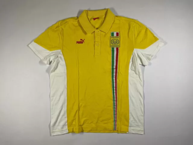 Ferrari Corso Pilota Polo Shirt Sport Yellow Puma Short Sleeve Men's Size L