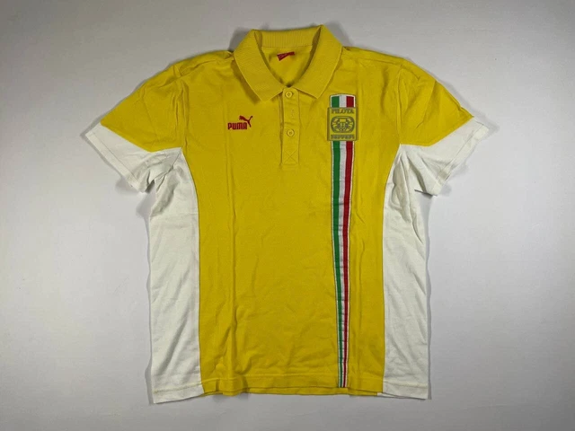 Ferrari Corso Pilota Polo Shirt Sport Yellow Puma Short Sleeve Men's Size L Ferrari Corso Pilota Polo Shirt Sport Yellow Puma Short Sleeve Men's Size L