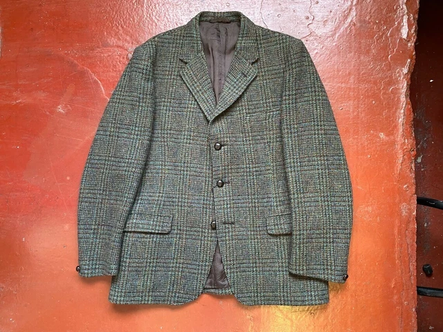 Blazer in tweed Dunn & co harris anni '60 country mod assegno verde 42 L