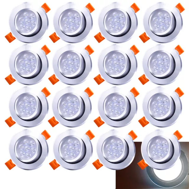 20X LED Einbaustrahler Deckenleuchte Set 3W/5W/7W Einbauleuchte Einbauspot Licht