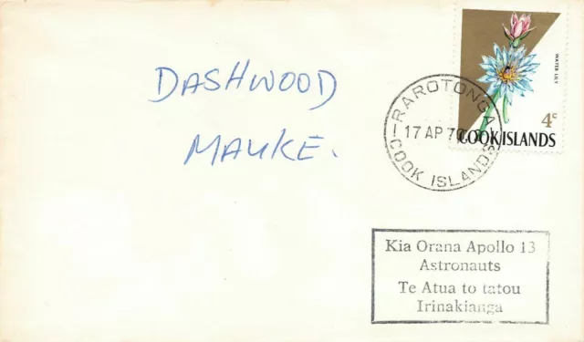 Rare Housse To Julian Dashwood Mauke Cook Îles 17th Avril 1970 Apollo 13 NR4