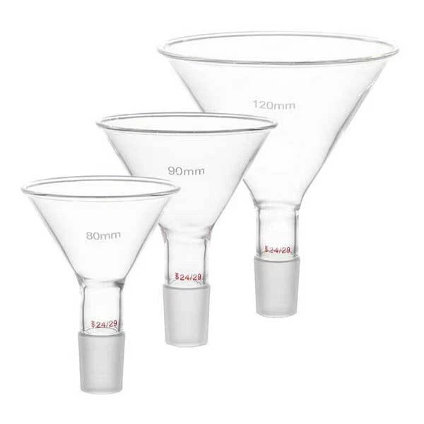 Wholesale 50mm-150mm Thick Glass Funnel w/ Standard Joint Connector to Flask