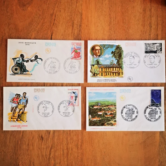 Lot De 8 Enveloppes FDC Soie France 1967 – Premier Jour – Timbre Poste